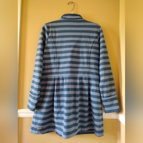 Matilda Jane Blue Striped Fall Breeze Pea Coat Medium - Picture 4 of 10